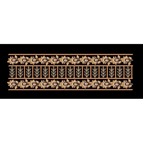 Floral Lattice Ornate Botanical Border Embroidery Design