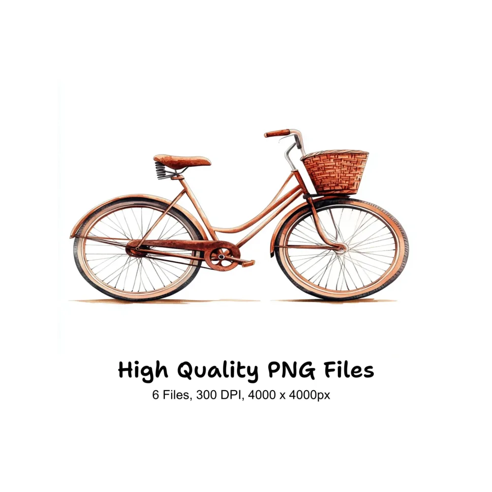 Vintage Bicycle Clipart Bundle