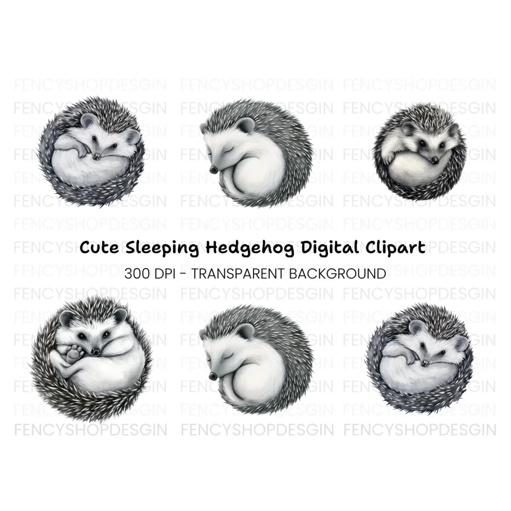 Cute Hedgehog Clipart Bundle