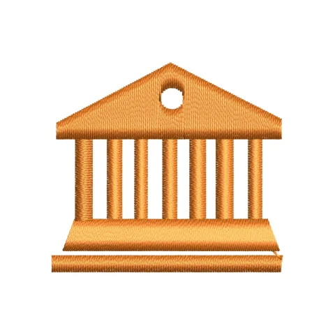 Old Building Embroidery Design