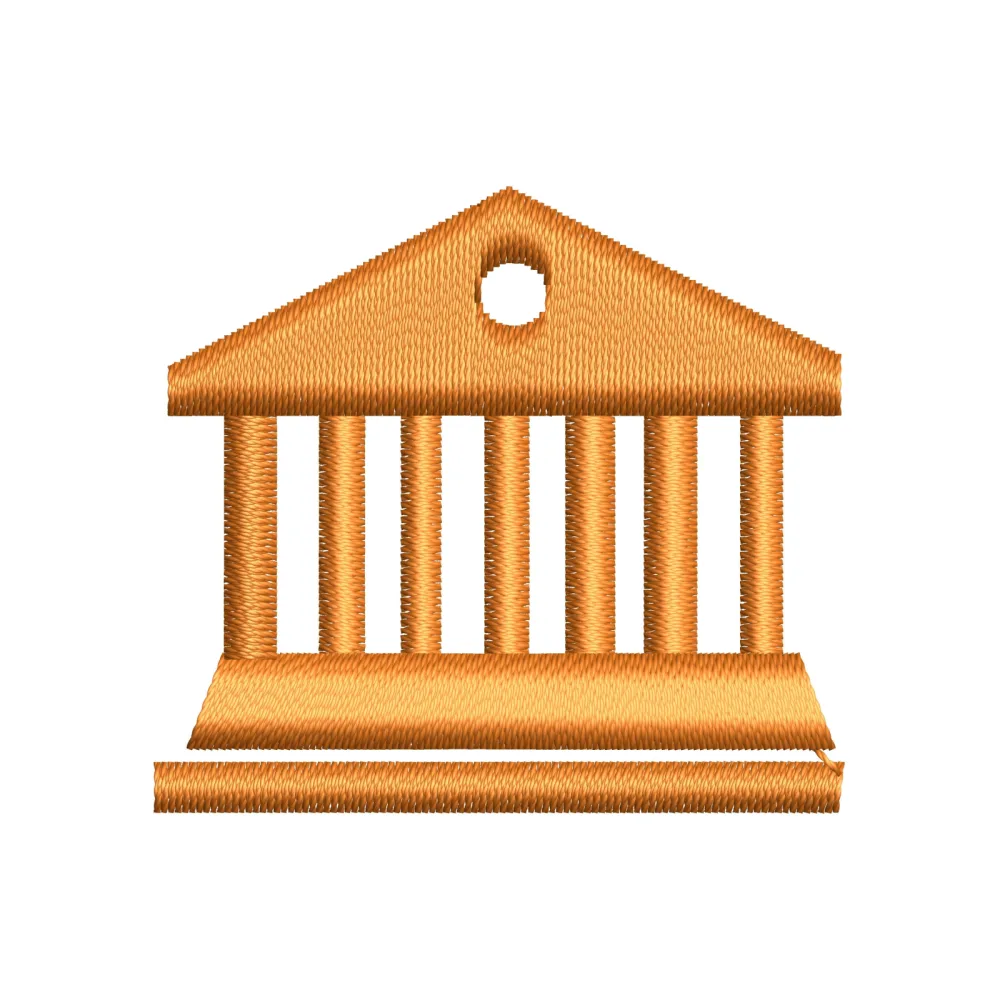 Old Building Embroidery Design