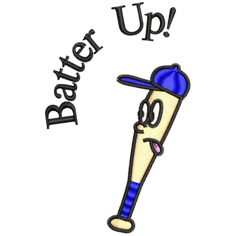 Batterup Embroidery Design