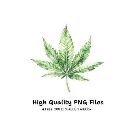 Cannabis Leaves Clipart Bundle