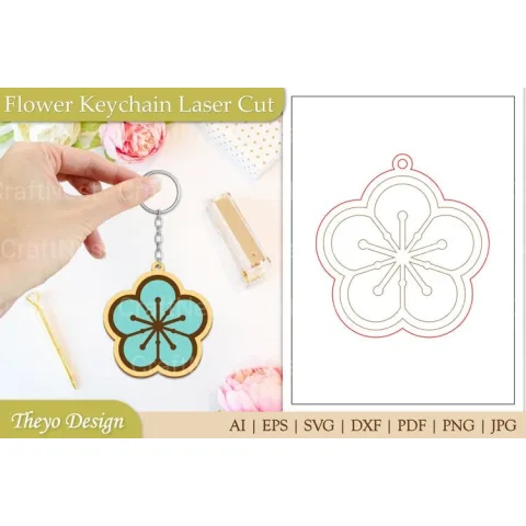 Flower Keychain SVG Bundle
