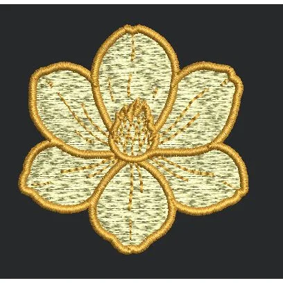 Golden Flower Embroidery Design