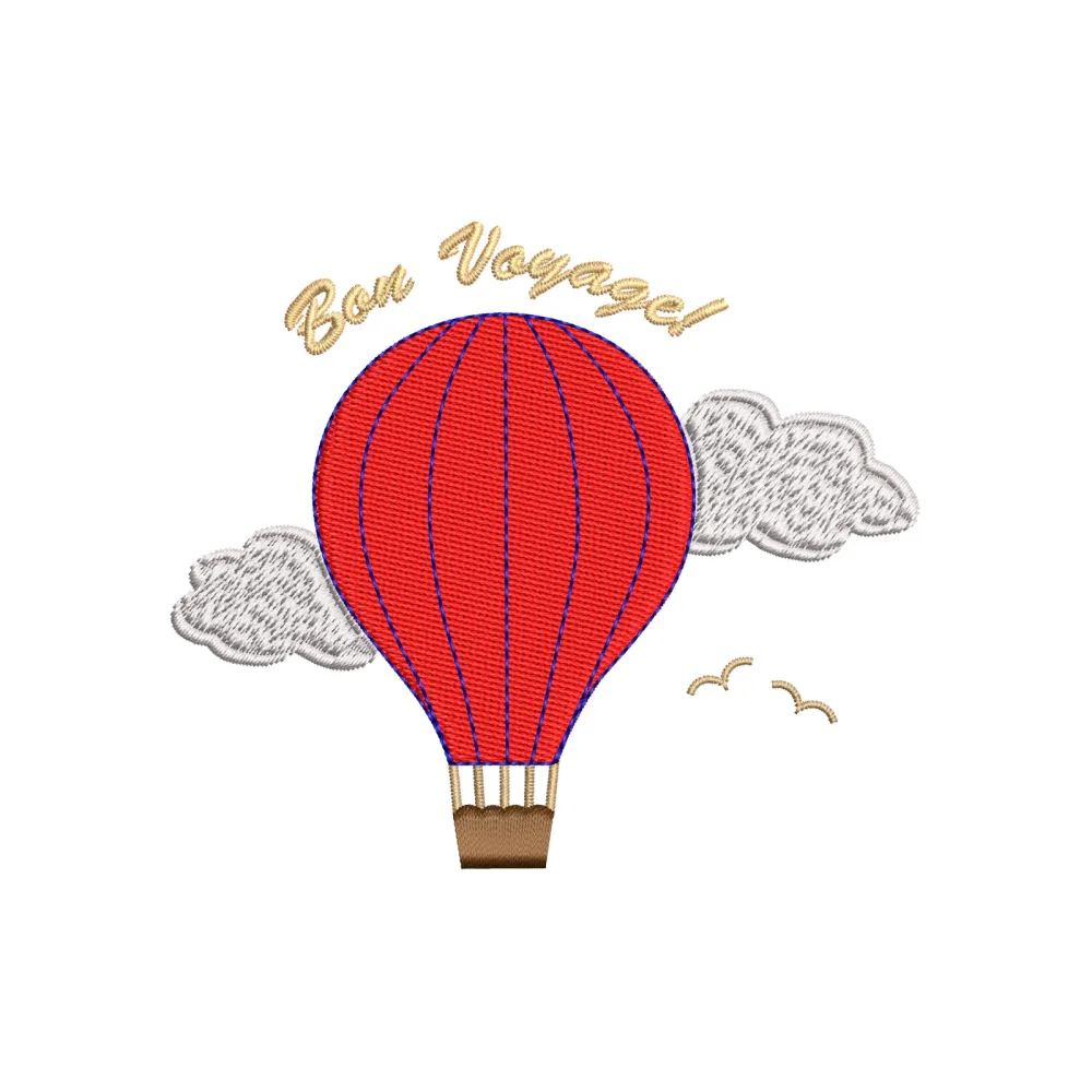 Fire Balloon Embroidery Design