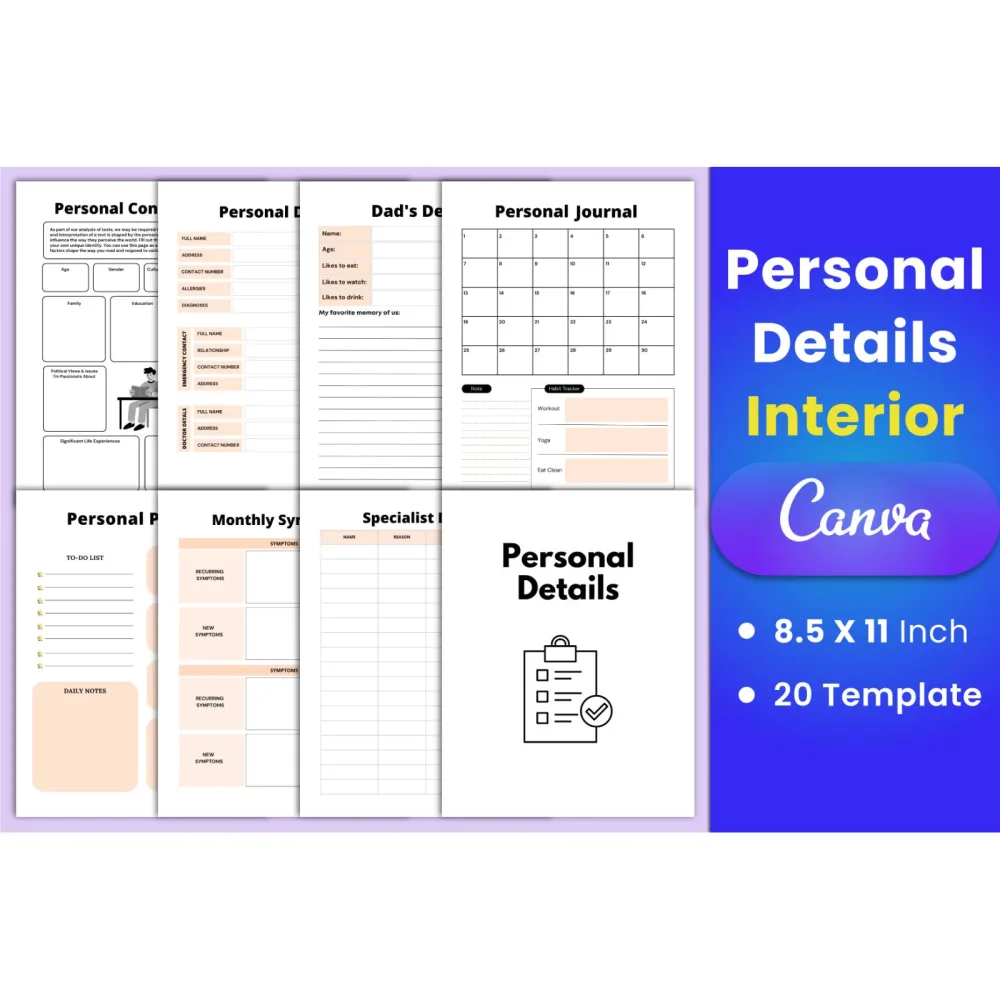 Personal Details Planner