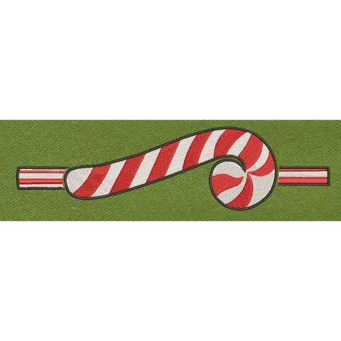 Candy Cane Split Red Embroidery Design