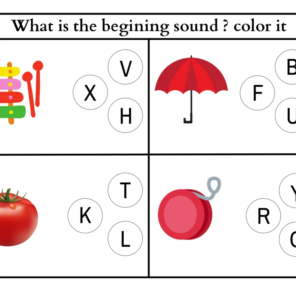 Beginning Sounds Letter Recognition Phonics Worksheets
