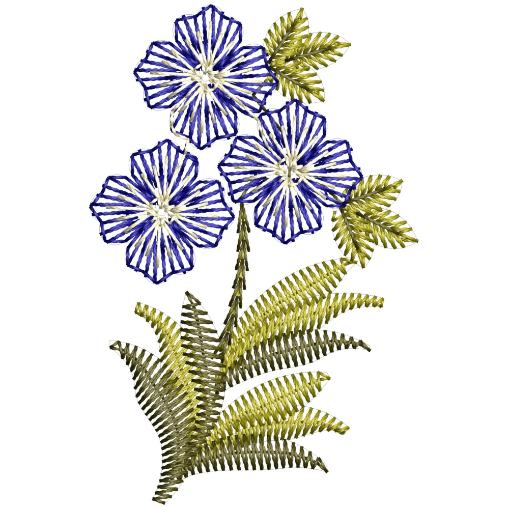 Tiny Blue Flower Embroidery Design