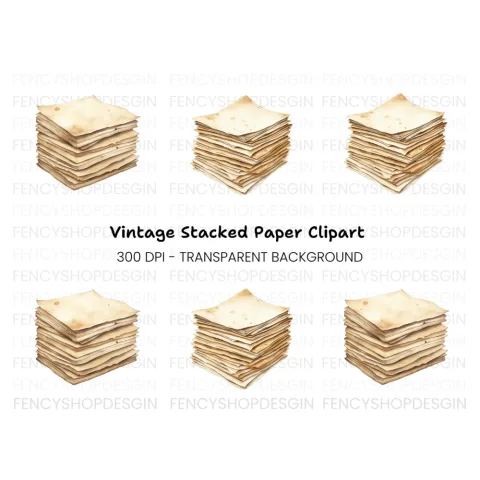 Vintage Stacked Clipart Bundle
