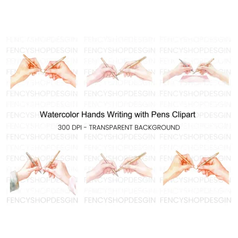 Hands Writing Clipart Bundle