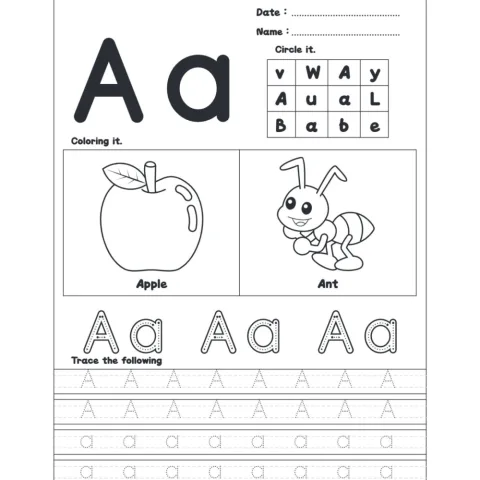 Alphabet Worksheet Trace Find Color