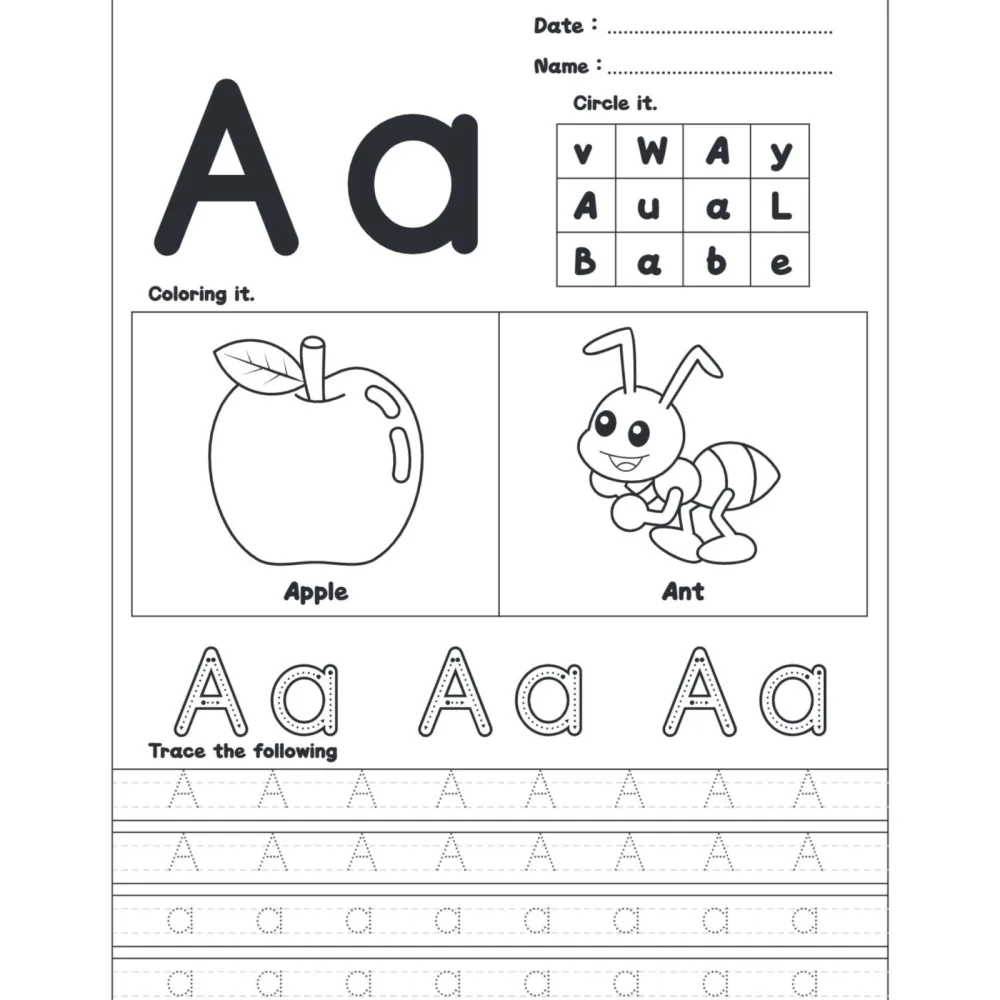 Alphabet Worksheet Trace Find Color