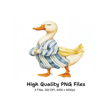 Sleepy Ducklings in Pajamas Clipart Bundle