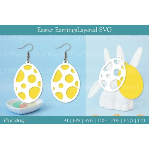 Easter Egg Earrings SVG Bundle
