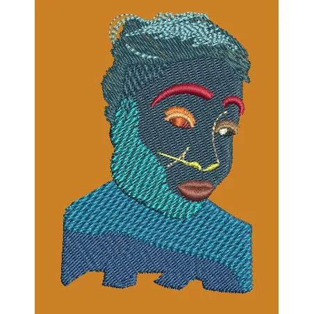 Stylized Portrait Study Embroidery Design