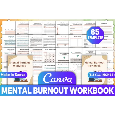 Mental Burnout Workbook for Stress Relief