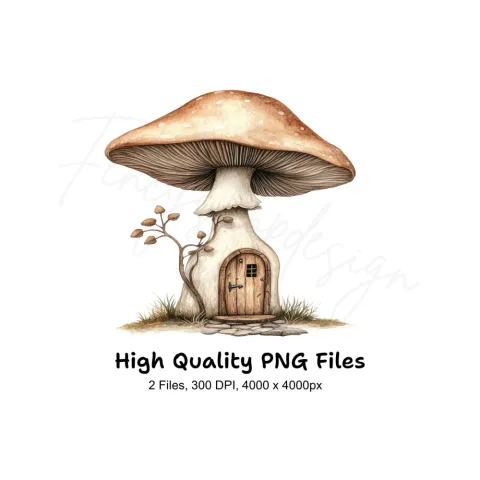 Mushroom House Clipart Bundle