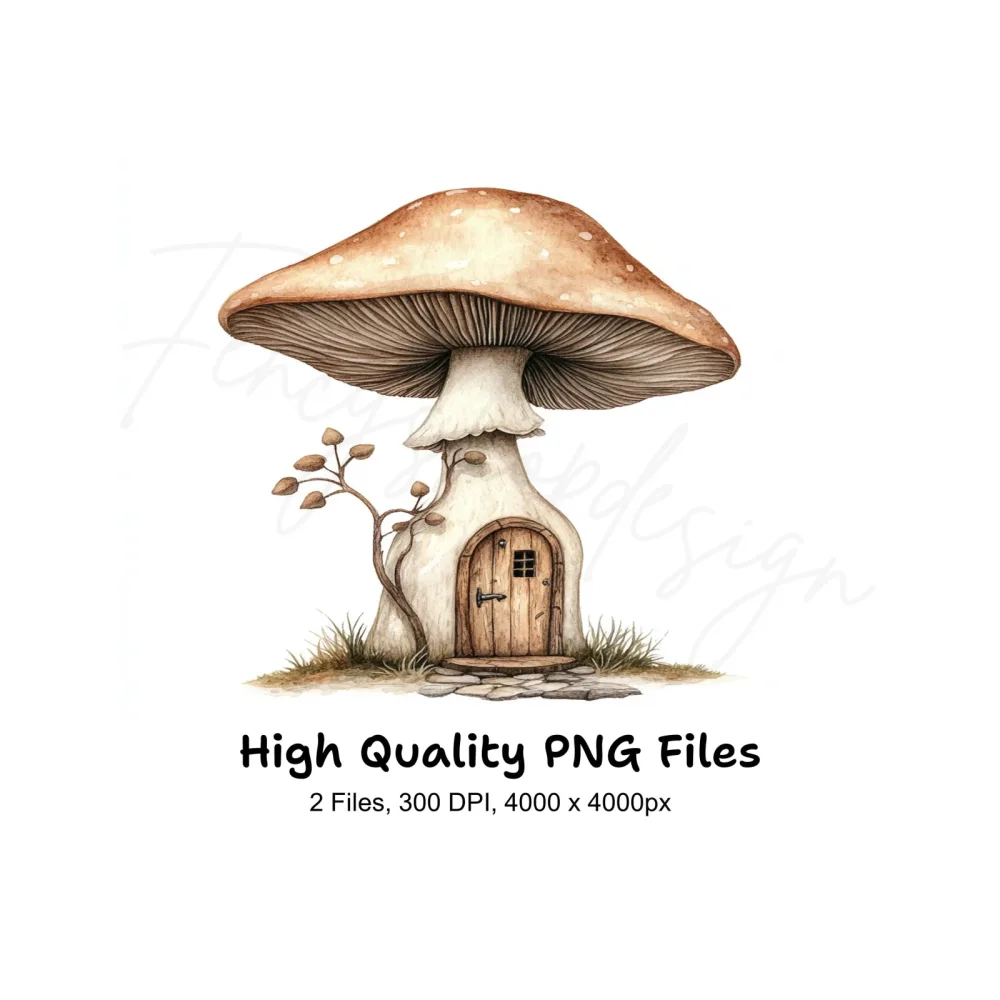 Mushroom House Clipart Bundle