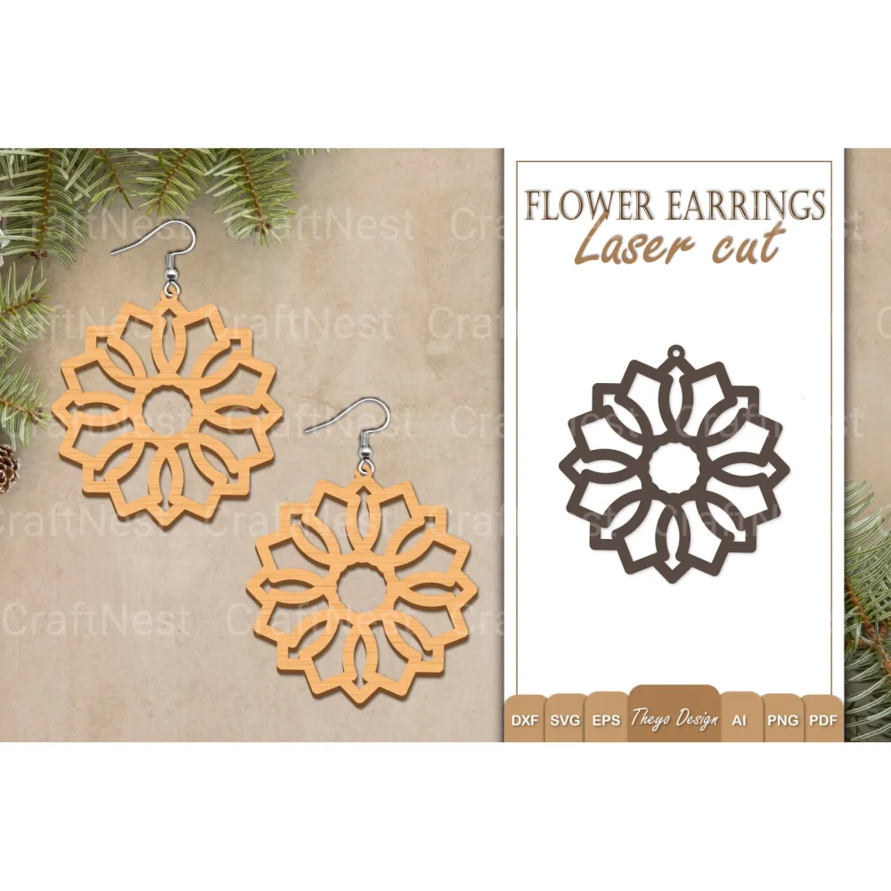 Earrings Flower SVG Bundle