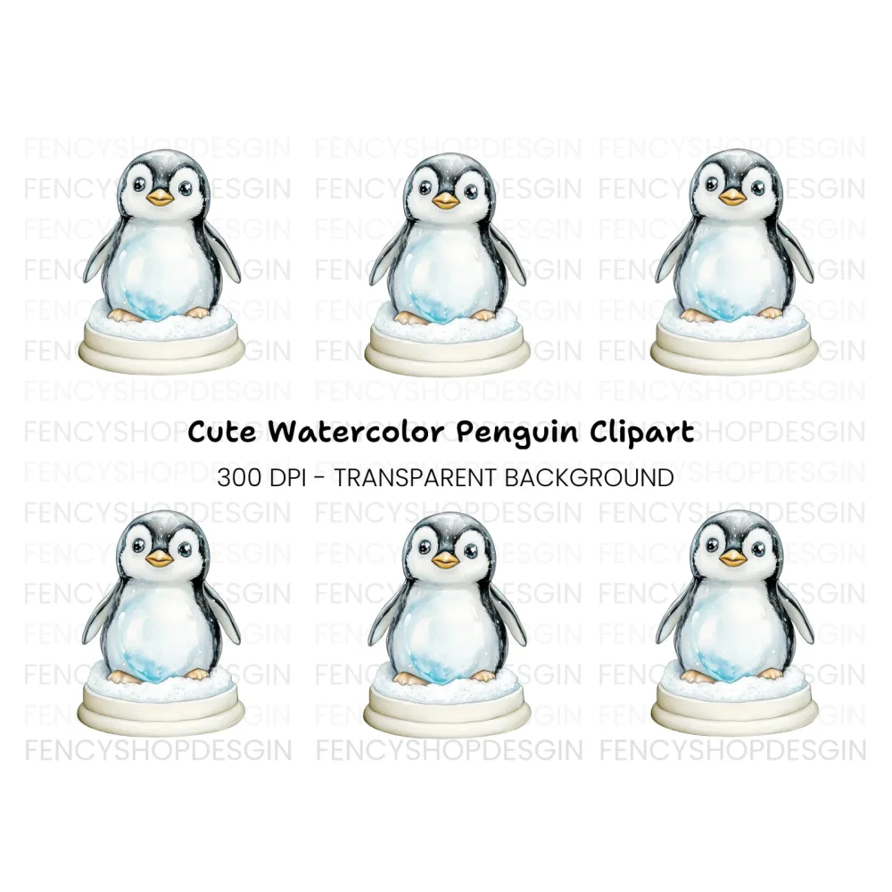 Cute Baby Penguin Winter Clipart Bundle