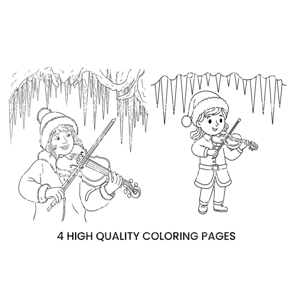 Winter ViolinistFun Coloring Books