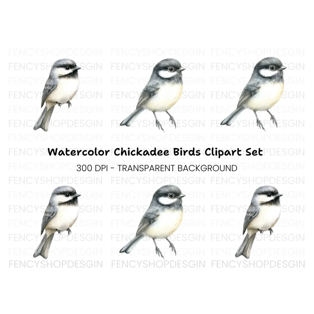 Charming Chickadee Bird Clipart Bundle