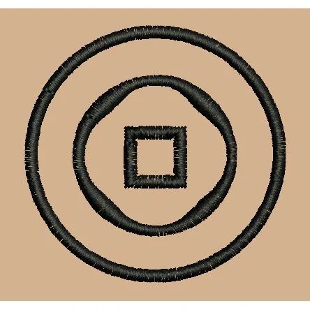 Concentric Circles with Central Square Embroidery Design