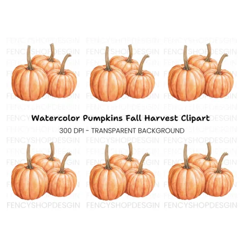Three Pumpkins Clipart Bundle
