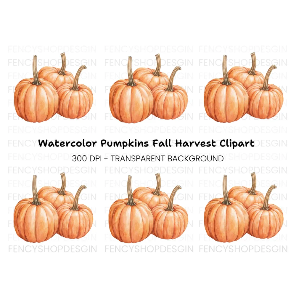 Three Pumpkins Clipart Bundle