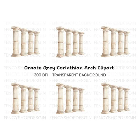 Classic Greek Pillars Clipart Bundle