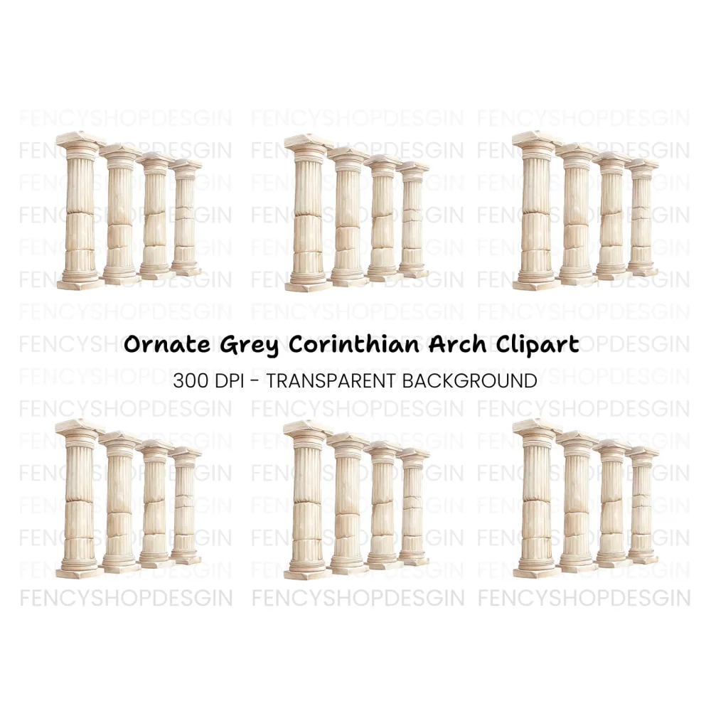 Classic Greek Pillars Clipart Bundle