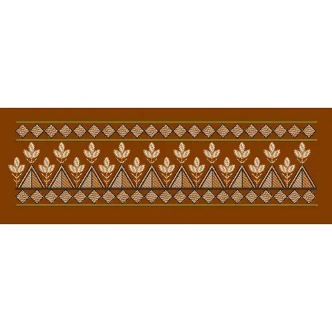 Triangular Floral Geometric Border Embroidery Design