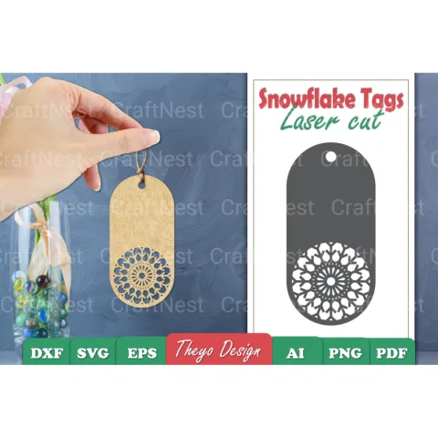 Snowflake Tags SVG Bundle