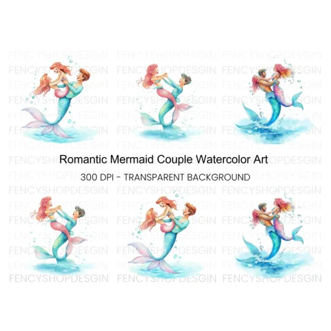 Mermaid Family Fun Clipart Bundle