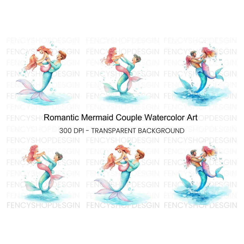 Mermaid Family Fun Clipart Bundle