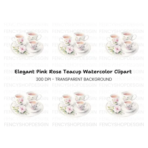 Elegant Floral Tea Clipart Bundle