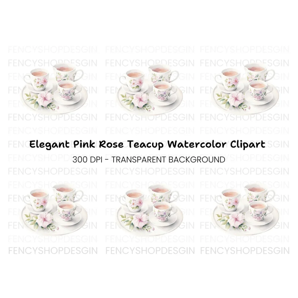 Elegant Floral Tea Clipart Bundle