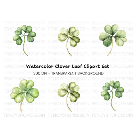 Lucky Clover Clipart Bundle