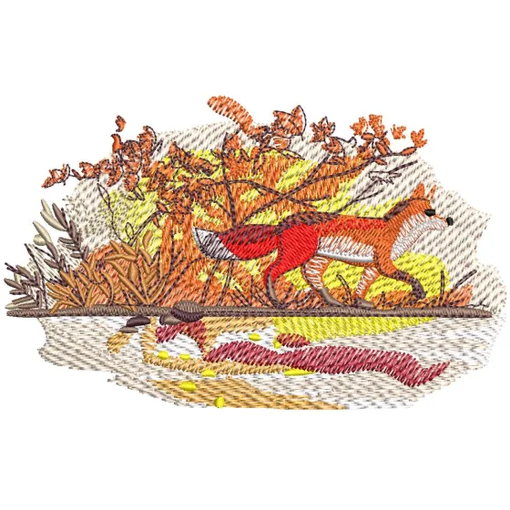 Fox Embroidery Design