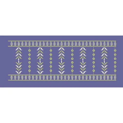 Vertical Leaf Stripe Border Embroidery Design