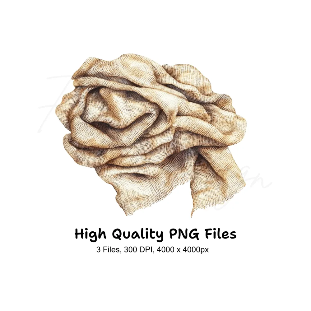 Rustic Burlap Fabric Clipart Bundle