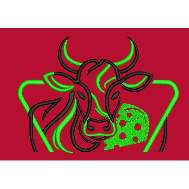 Stylized Bull Embroidery Design