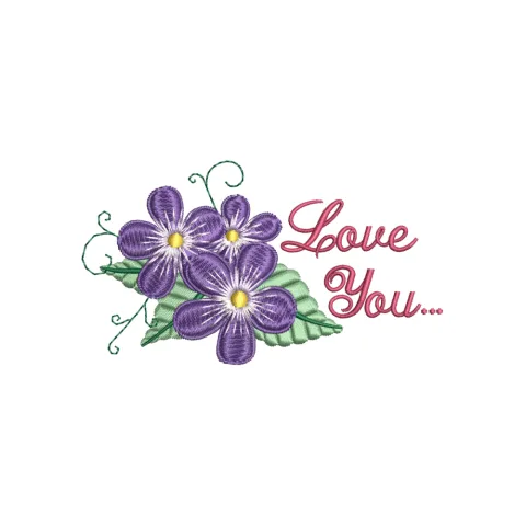 Blue Flower Embroidery Design