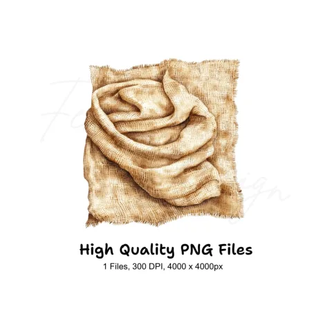 Crumpled Burlap Cloth Texture Clipart Bundle