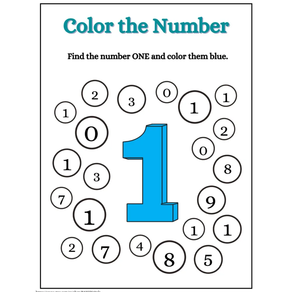 Color the Number Recognition Worksheets