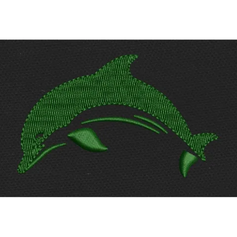 Dolphin Leap Green Embroidery Design