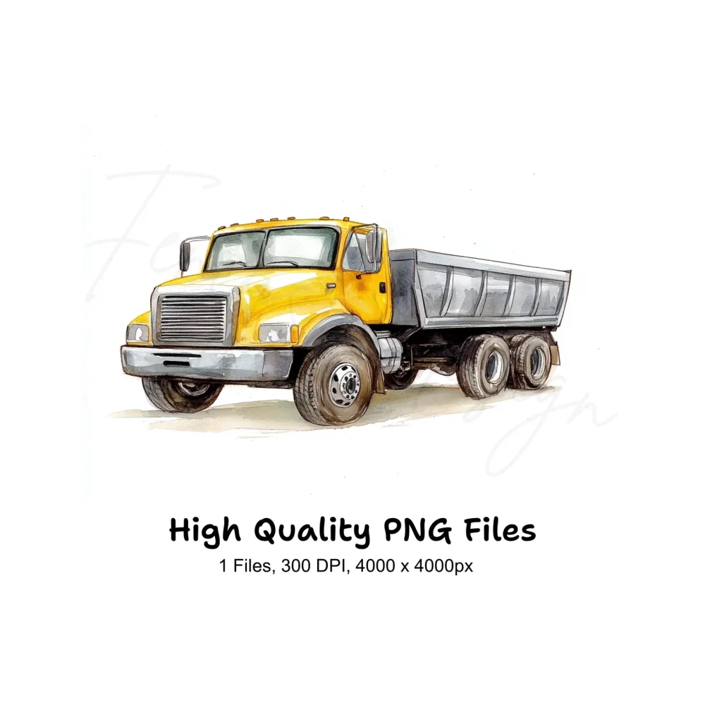 Yellow Dump Truck Clipart Bundle