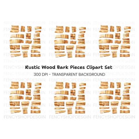 Distressed Wood Strips Clipart Bundle